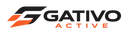 Gativo Active sportswear wordmark with orange motion mark