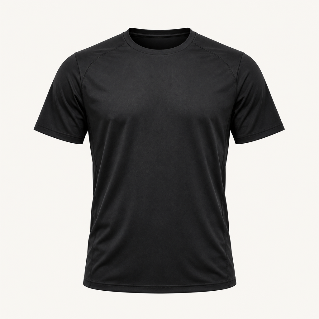 Black Gativo Core Training Tee, front-facing studio mock product photograph