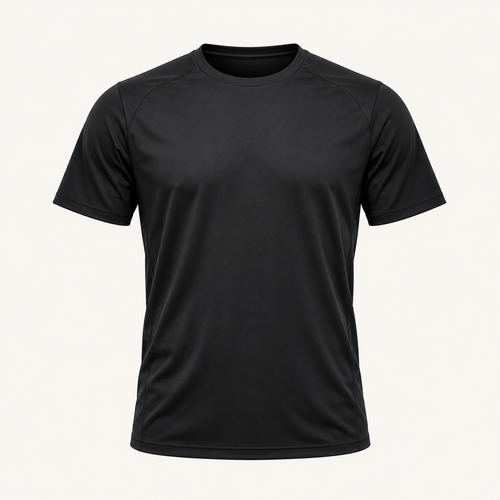 Black Gativo Core Training Tee, front-facing studio mock product photograph