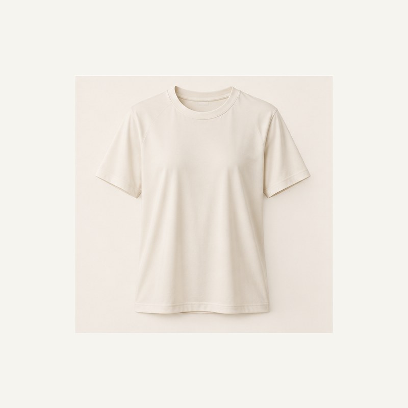 Studio mock product photograph for gativo relaxed recovery tee